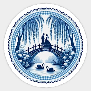 Blue Willow Love Story Sticker